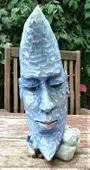 Skulptur  Mond  -  Holzmond - Plastik - Statue 