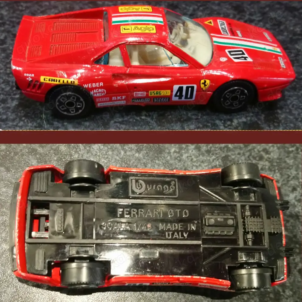 Burago Ferrari GTO in Rot im Maßstab 1:43, Made in Italy