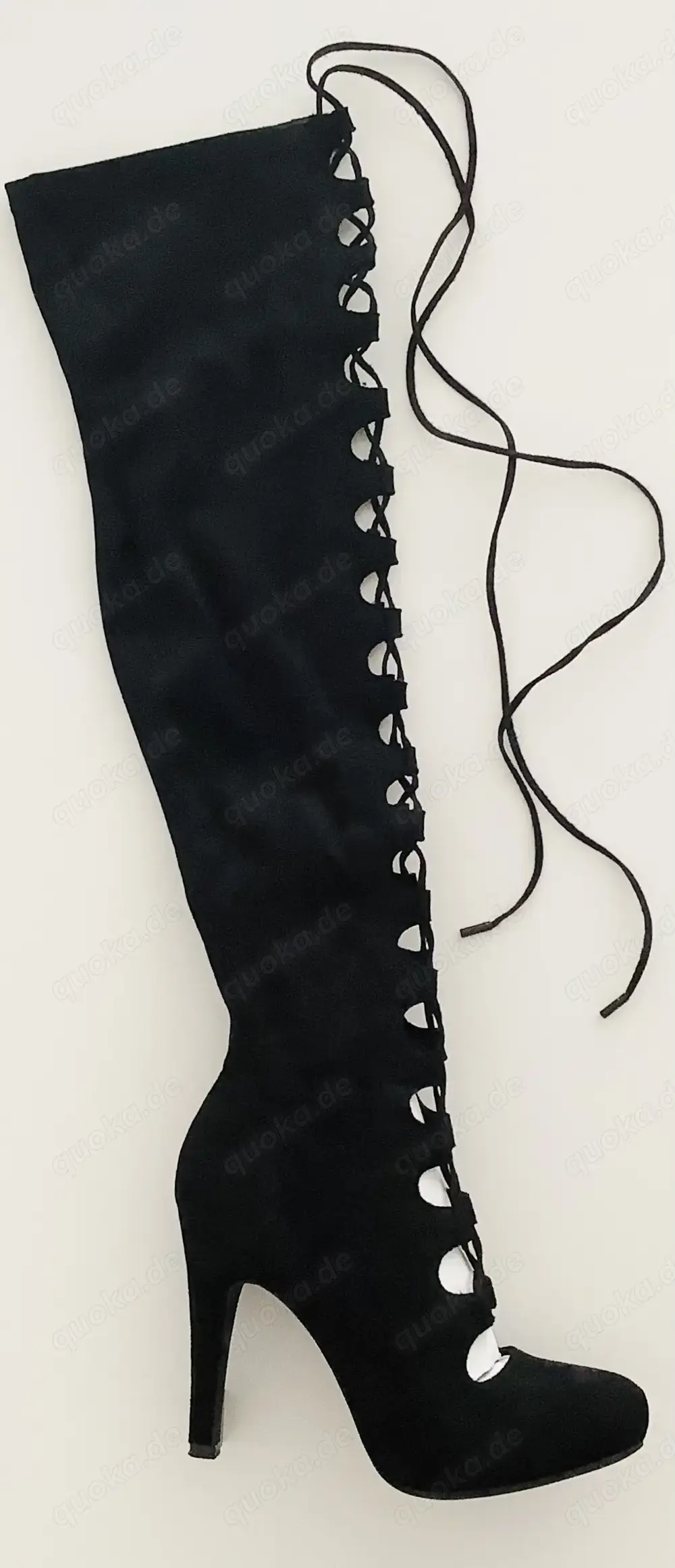 Getragene SEXY STIEFEL mit Pfennigabsatz |Schwarz |Catwalk