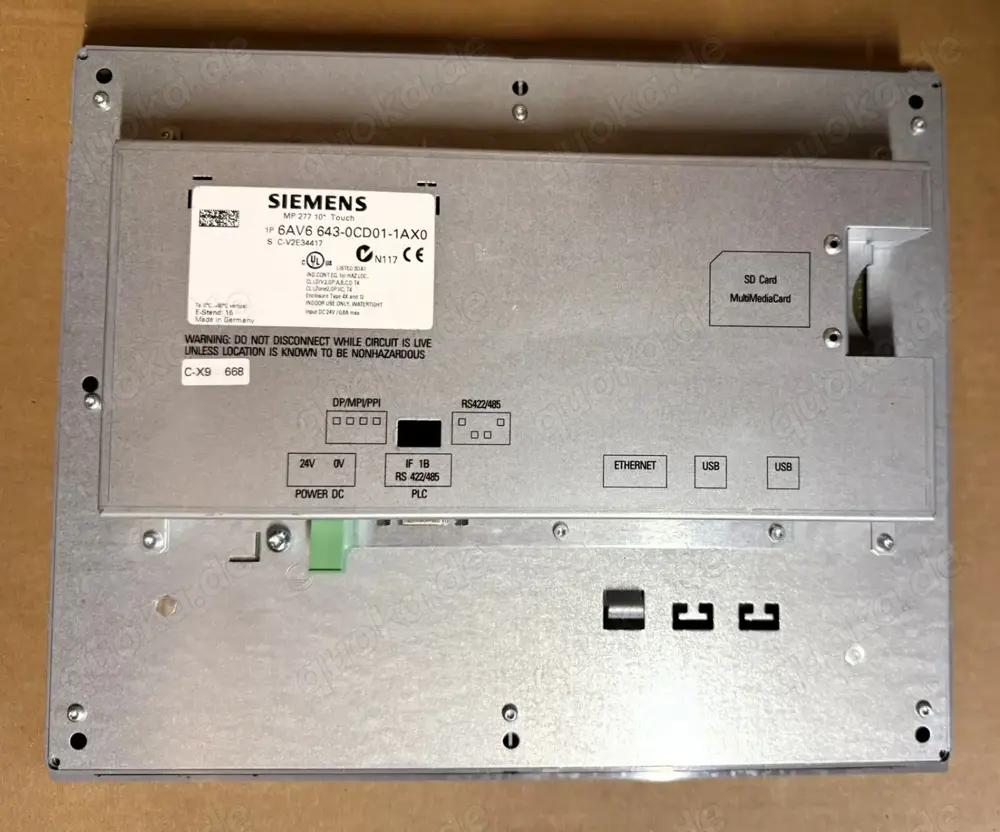 SIEMENS SIMATIC MP 277 10" Touch MultiPanel TFT-Display 6AV6643-0CD01-1AX0