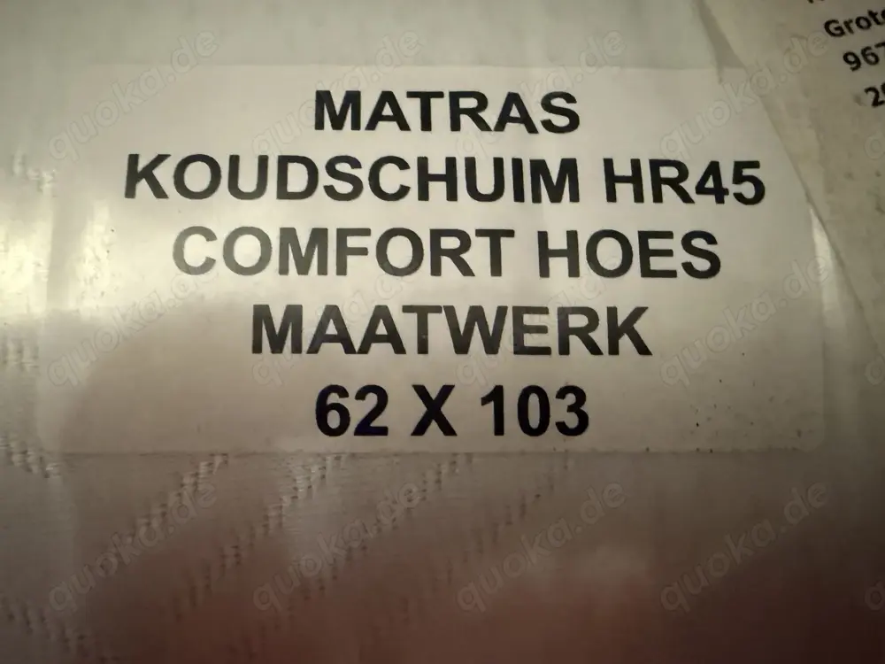 Komfort Kaltschaum Matratze 62 x 103