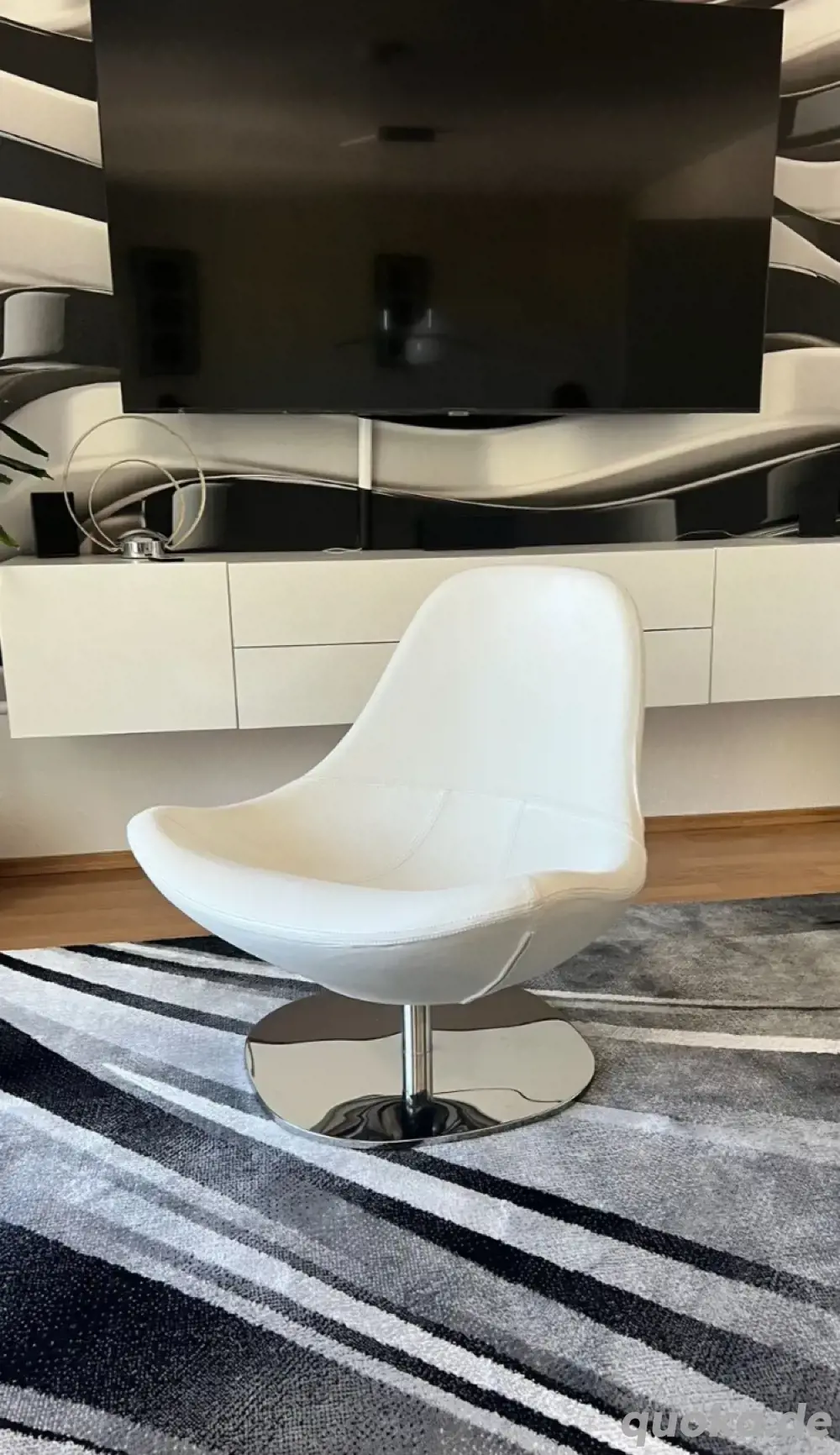 IKEA Dreh-Sessel Tirup Beige Weiß Eierstuhl Eggstuhl
