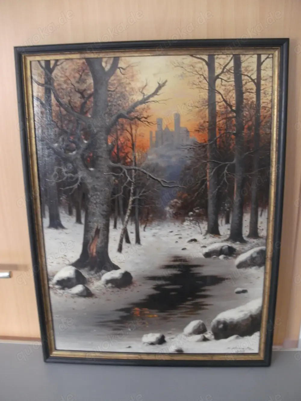 Gemälde Winterlandschaft von H. Kemnitz, 1907