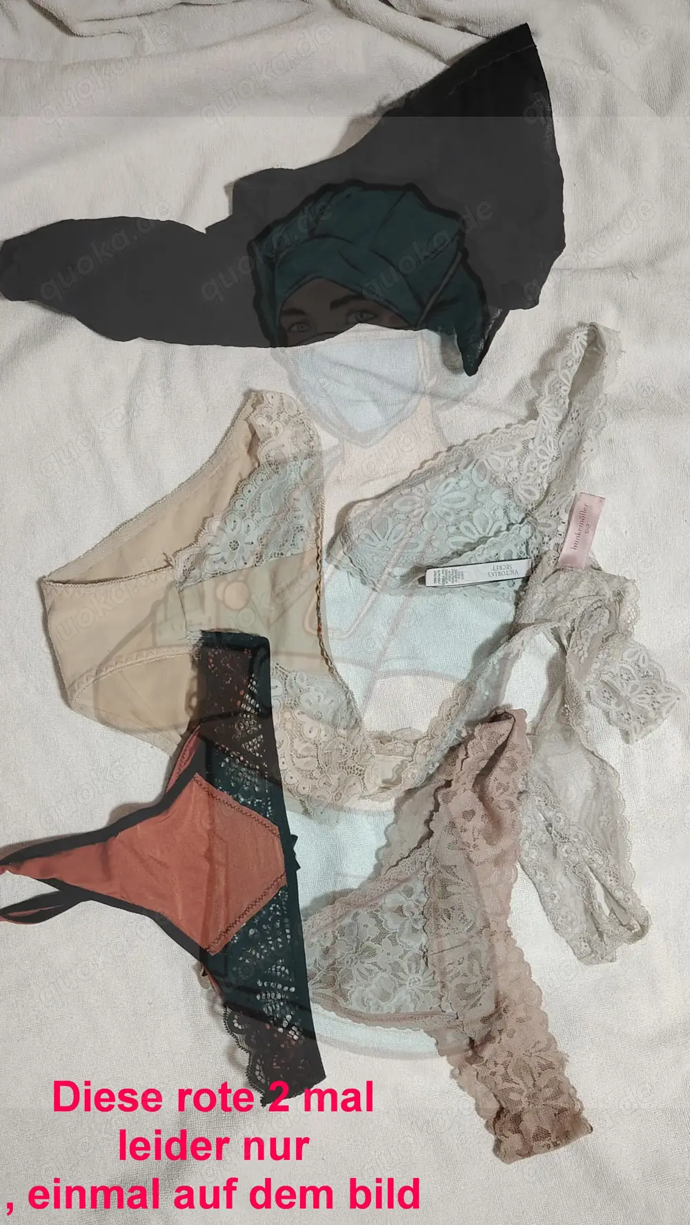 5 Slips. Nylon dazu. getragen (schwarz)