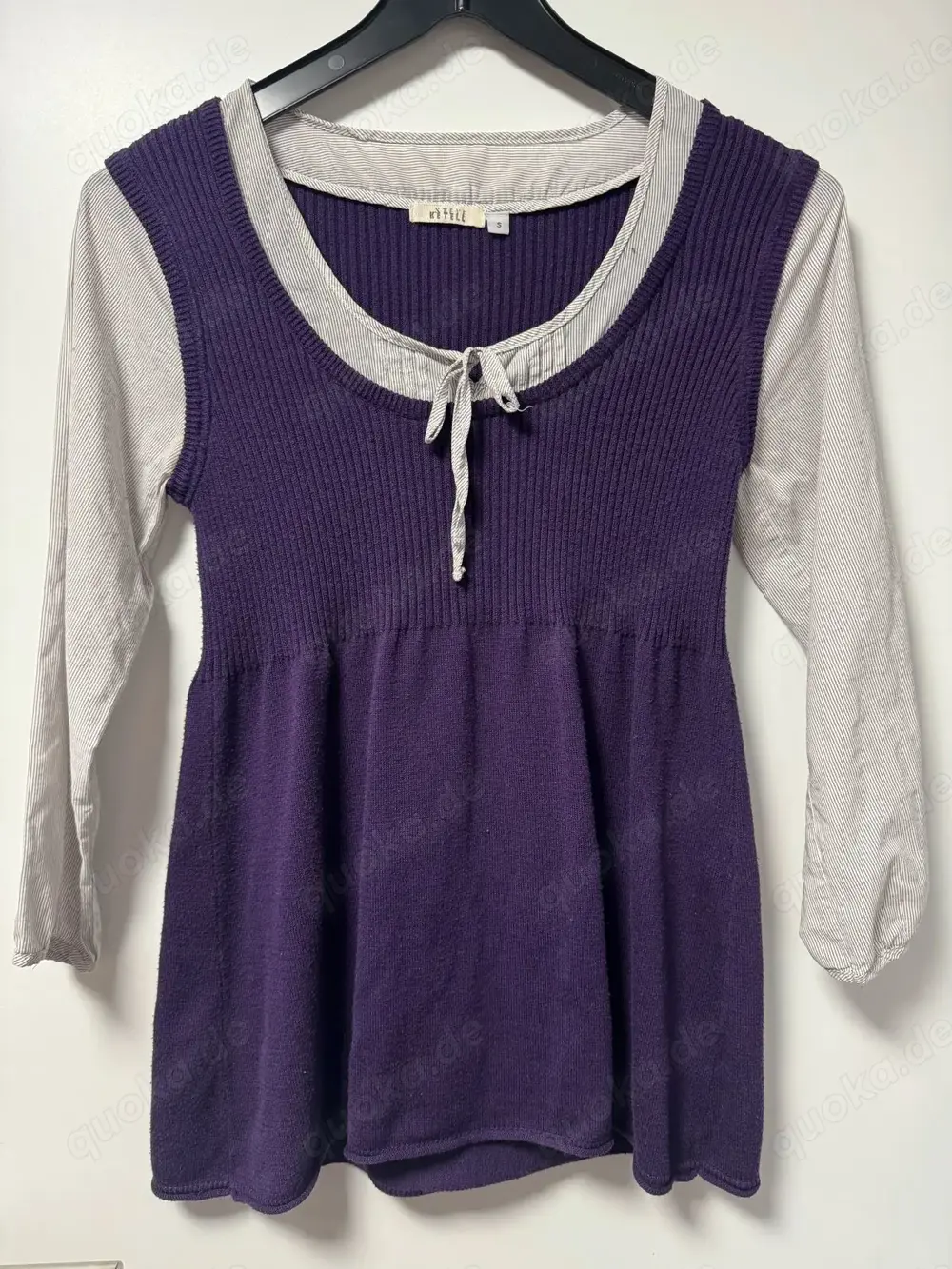 Damenoberteil Bluse mit Strickanteil Größe S