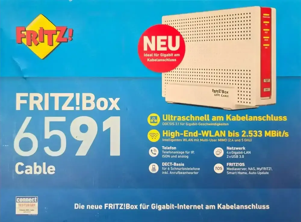 AVM FritzBox 6591 Cable für Kabelanschluss Originalverpackt ungenutzt