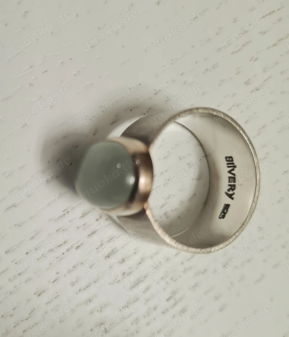 Ring Turmalin, Silber 925, Vergoldet, Ringgröße 60