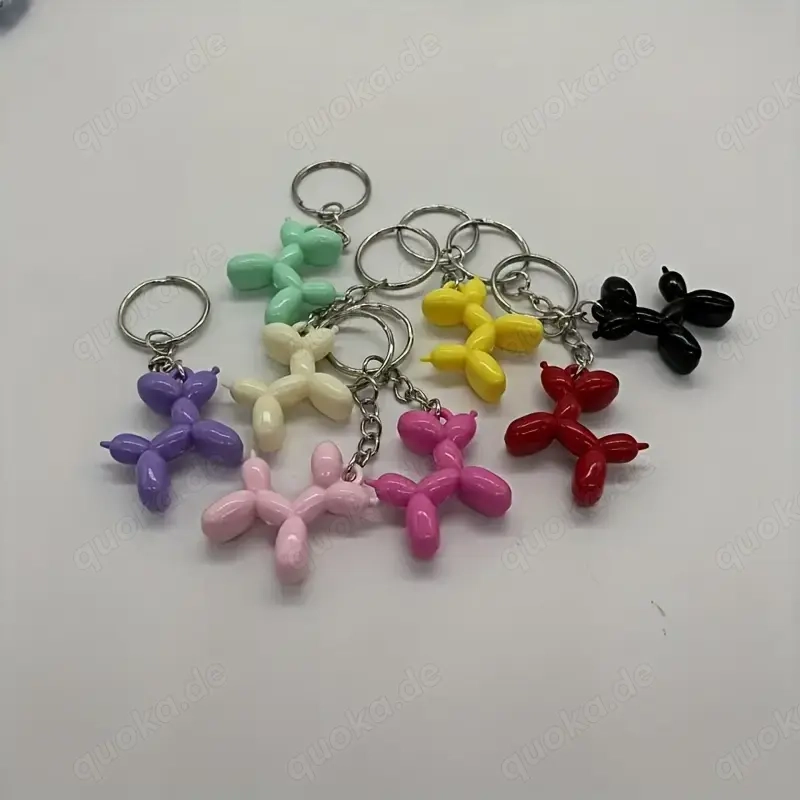 Ballon Hund, bunte Farben, Schlüsselring, Anhänger, Geschenk, Mitbringsel