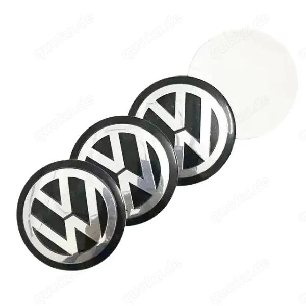 VW Radmitte aufkleber nabendeckel embleme Volkswagen 56mm 60mm 65mm Silber Schwarz