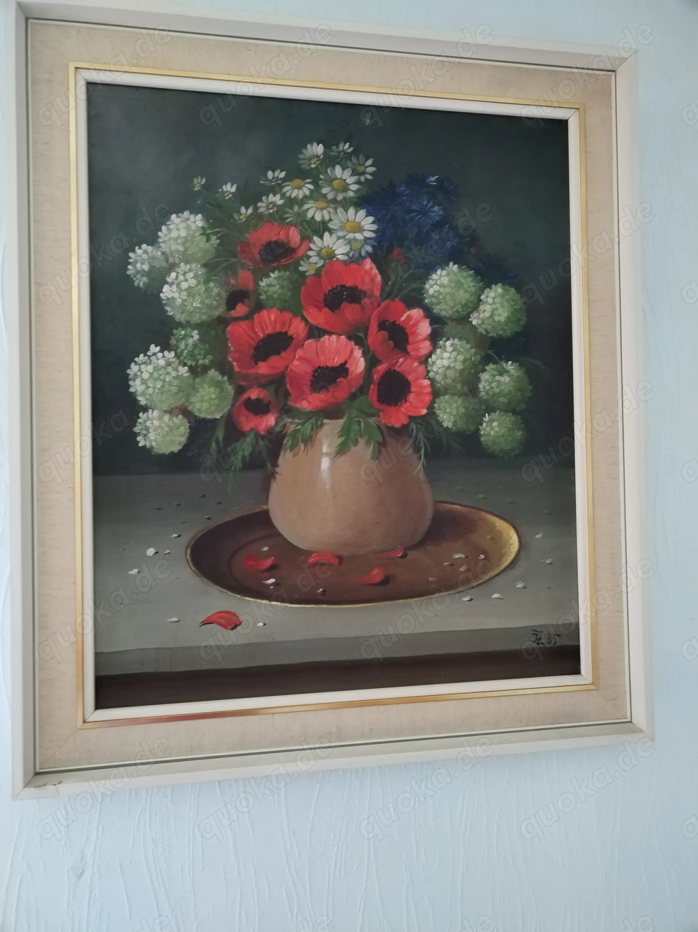Original Ölgemälde auf Leinwand Stillleben verschiedene Blumen