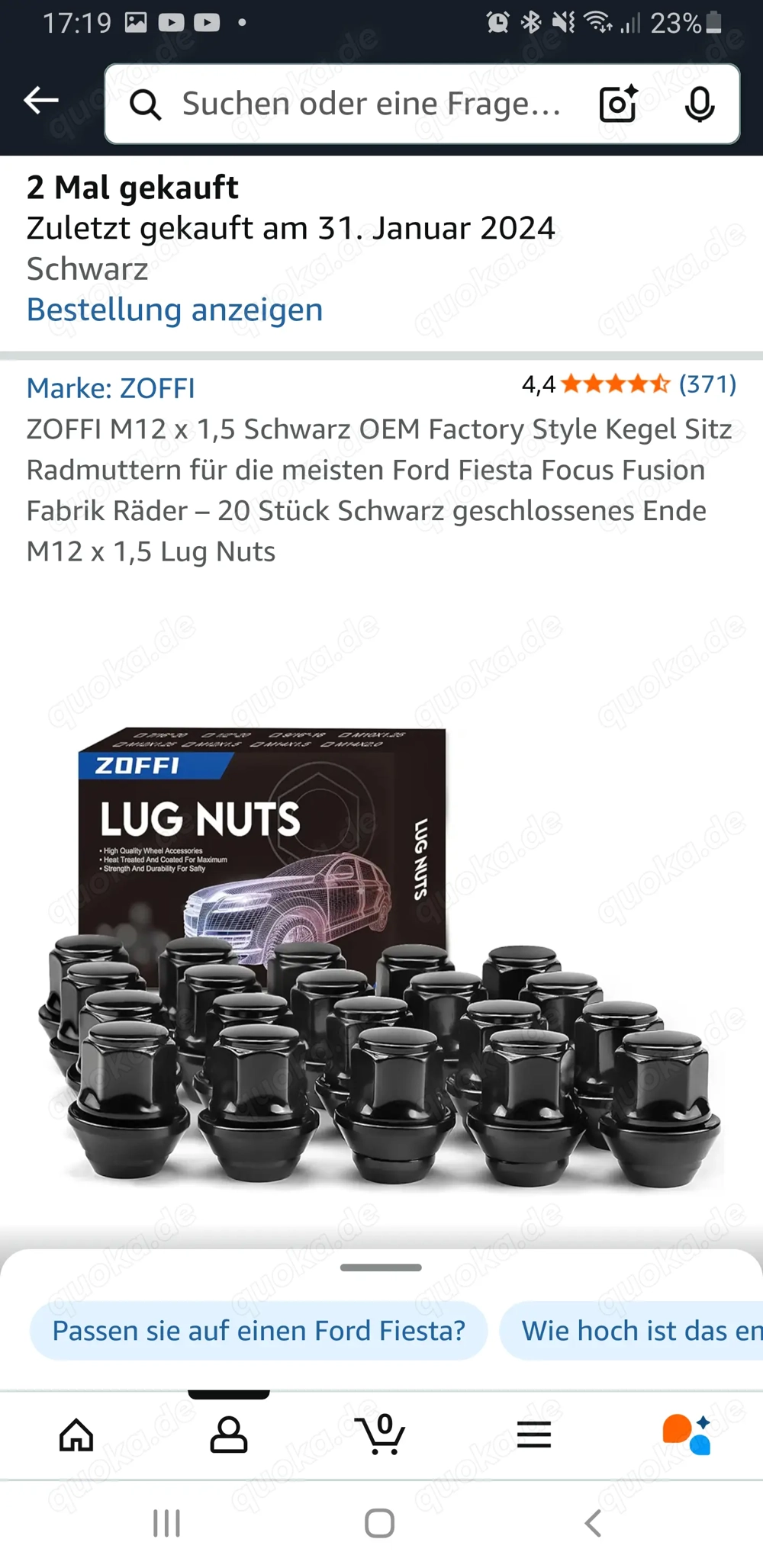 Schwarze Radmuttern Felgen Ford inkl. Sicherheitsschrauben