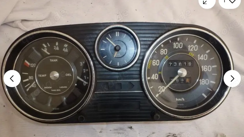 Mercedes Benz -8 W115 Tachoblock mit Uhr funktioniert für Oldtimer oder deco versicherter versand 6,