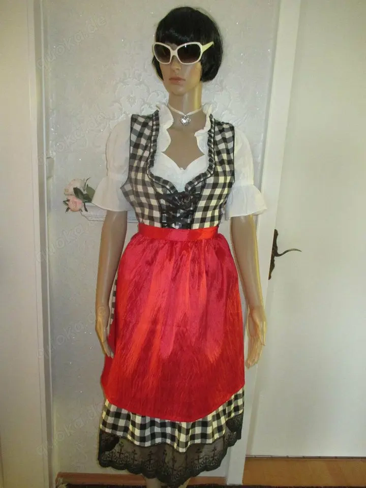 NEU Nostalgie Brauchtum Folklore Trachten Volksfest Oktoberfest Dirndl Kleid Seiden Satin SCHÜRZE