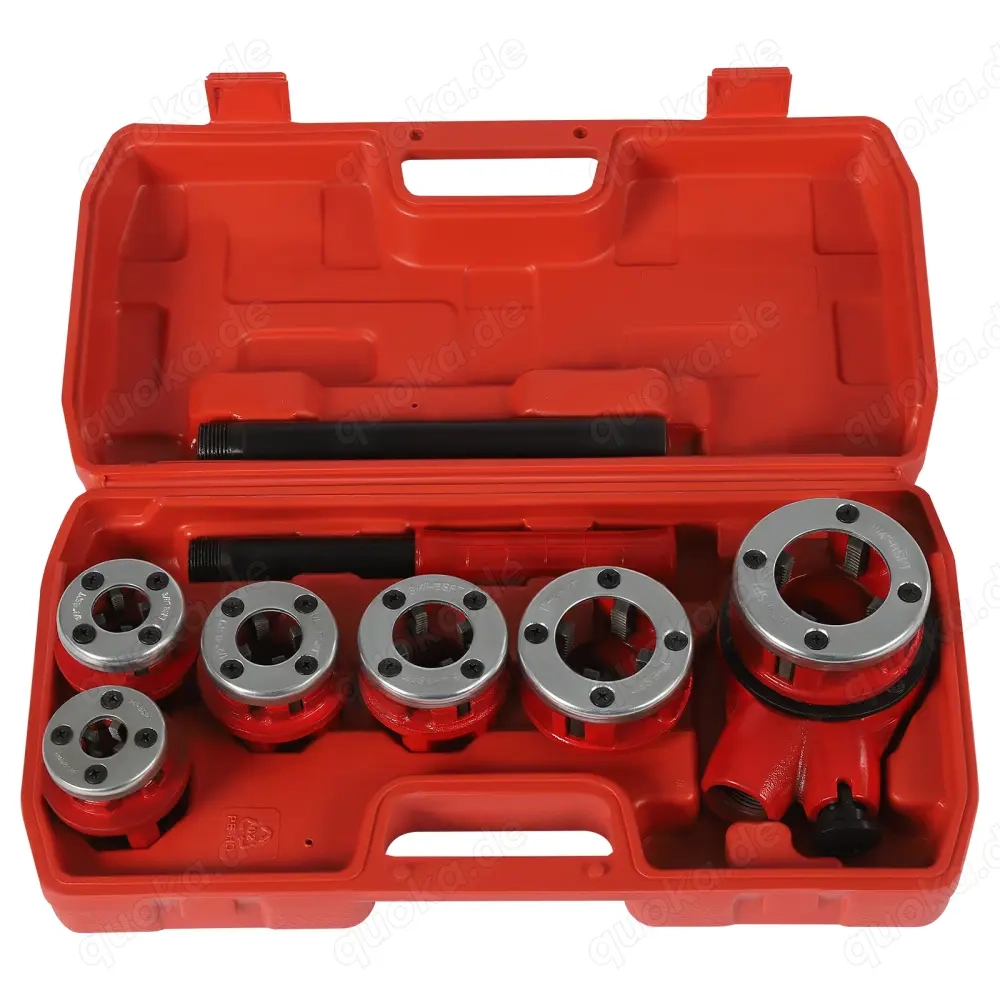 Neuwertiger, unbenutzter Schneidkluppensatz mit Koffer, (NPT1 4"-3 8"-1 2"-3 4"-1"-1.1 4") 