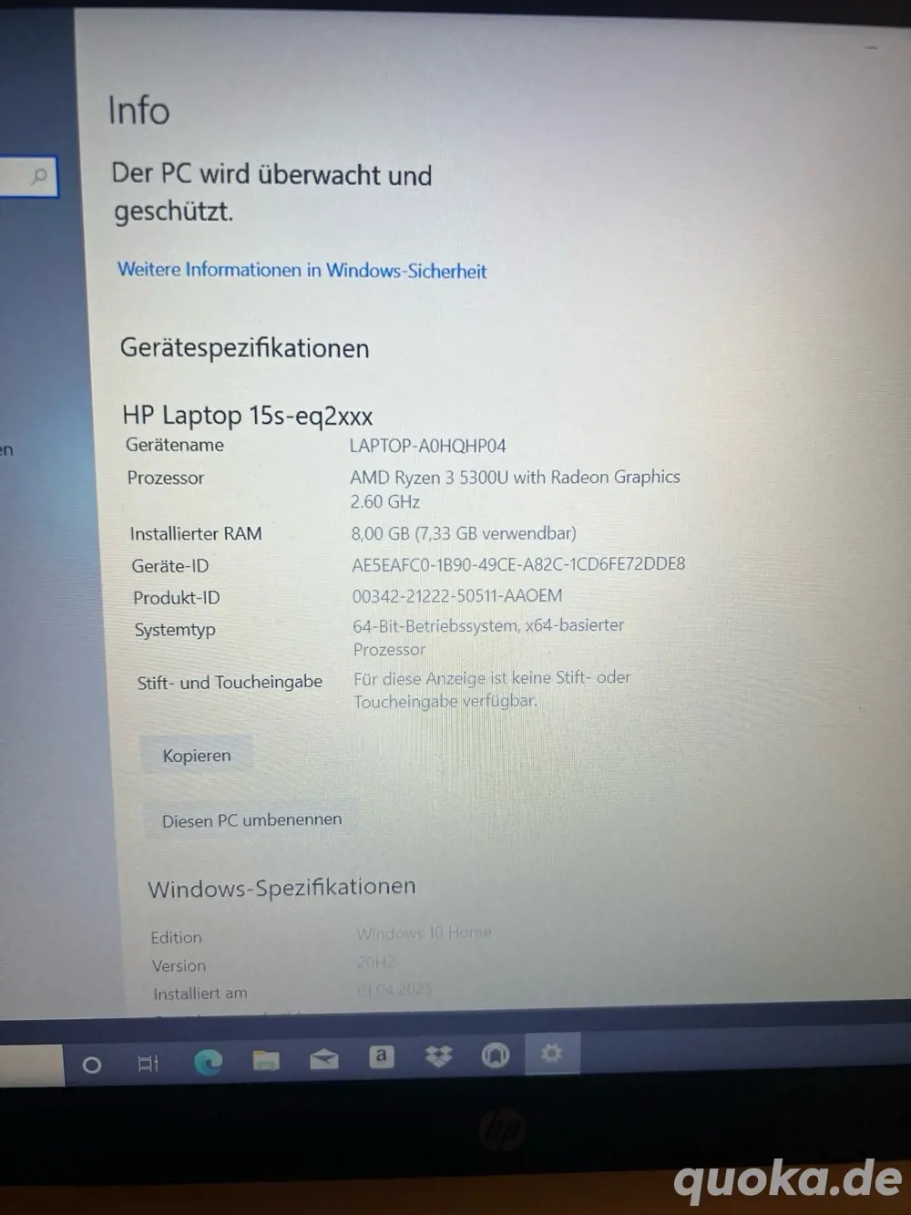 HP Laptop 15s-eq2237ng | Ryzen 3 5300U