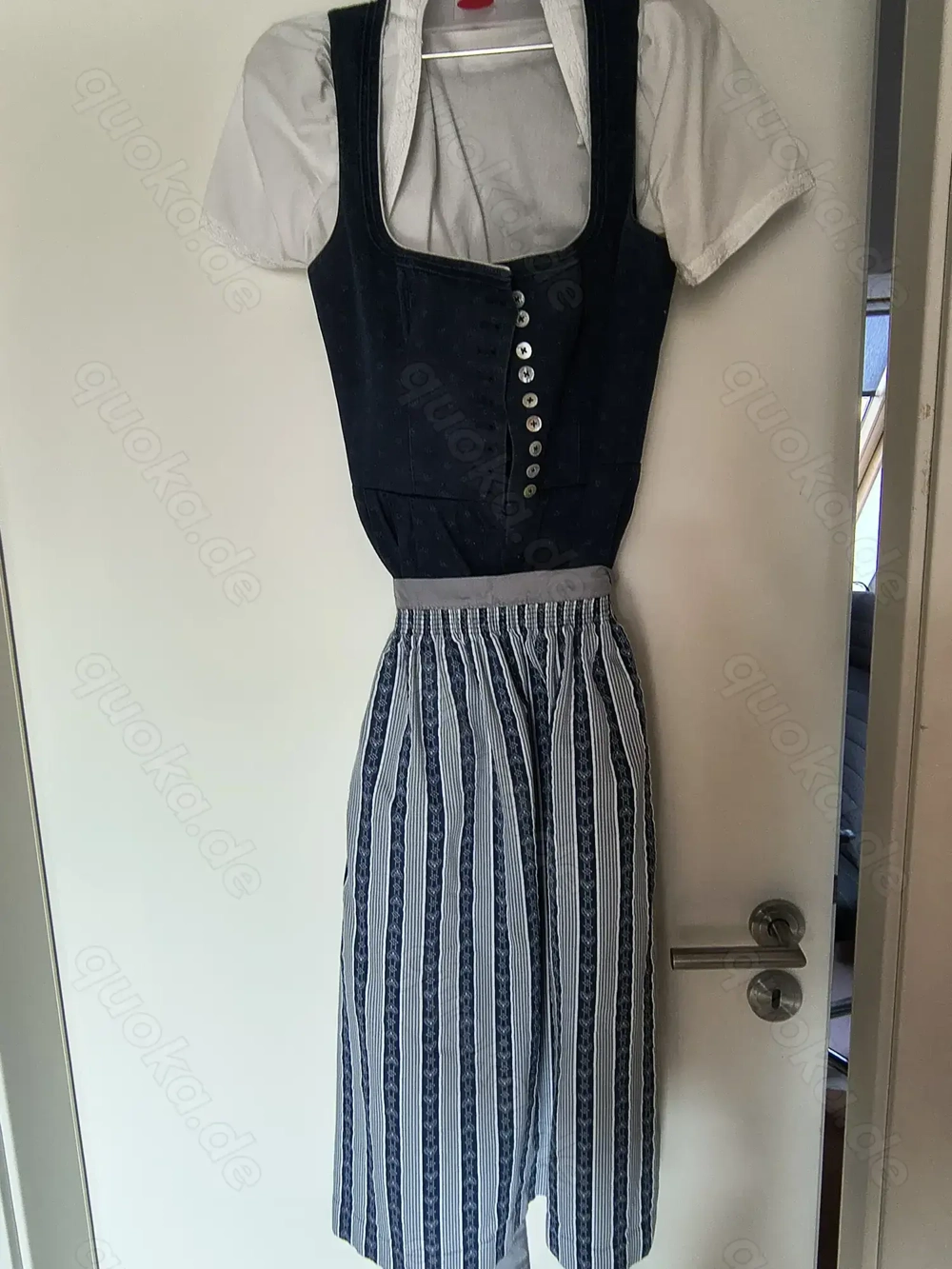 Dirndl von Wenger, Gr. 36, blau, mit Bluse und Schürze, Trachten,  neuwertig.