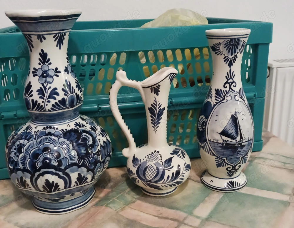 3x Delfter Porzellan- gebraucht guter Zustand
