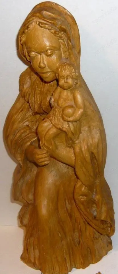 Große Holzfigur geschnitzt "Madonna mit Kind"