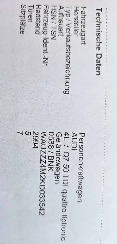 Audi Q7 Q7 50 TDI quattro tiptronic S line