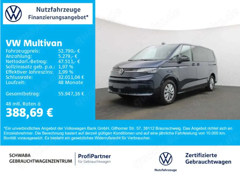 Volkswagen T7 Multivan T7 Multivan Life LR/LÜ/Lang 2.0TDI DSG LEDER*AHK