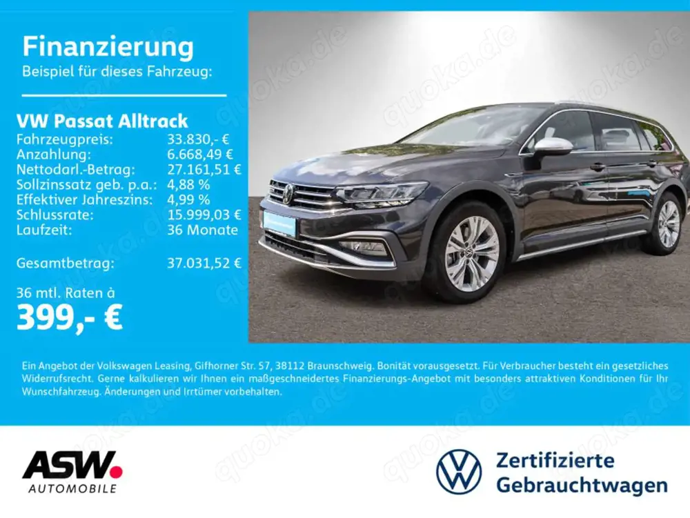 Volkswagen Passat Alltrack Passat Variant Alltrack 2.0TDI 4M DSG RFK AHK VC