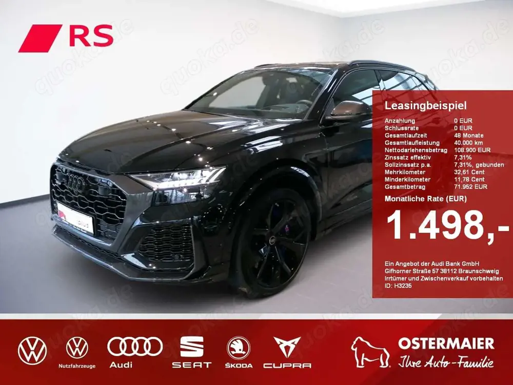 Audi RS Q8 RSQ8 600PS 23 .DYNAMIK+.CABRBON.SPORTABGAS.HEAD-UP