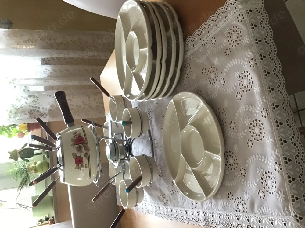 Fondue Set Topf Emaille