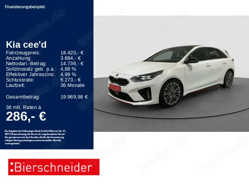 Kia Ceed / cee'd Ceed 1.6 T-GDI GT AHK PANO NAVI SPORT-AGA