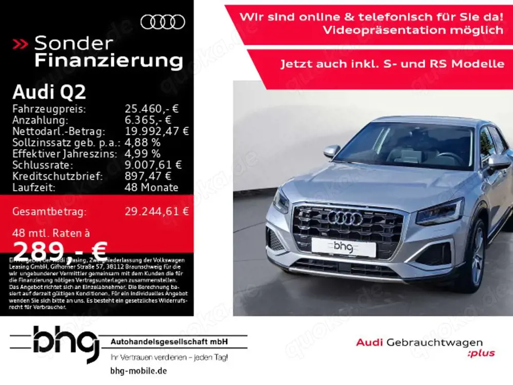Audi Q2 30 TFSI advanced AHK KomfortPlus ACC adapt. S