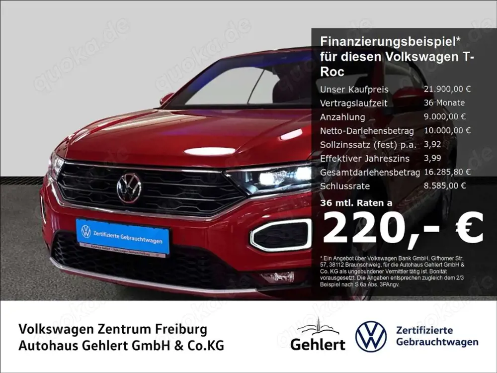 Volkswagen T-Roc Cabriolet Style 1.5 TSI Navi LED Klima Rückfahrkam