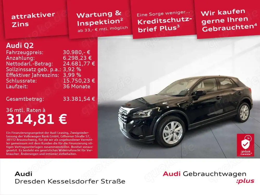 Audi Q2 35 TFSI advanced AHZV Kamera LED Navi