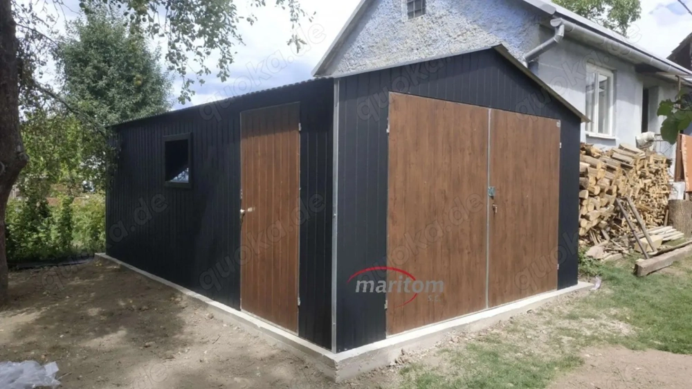   Blechgarage nach Maß Metallcontainer Fertiggarage