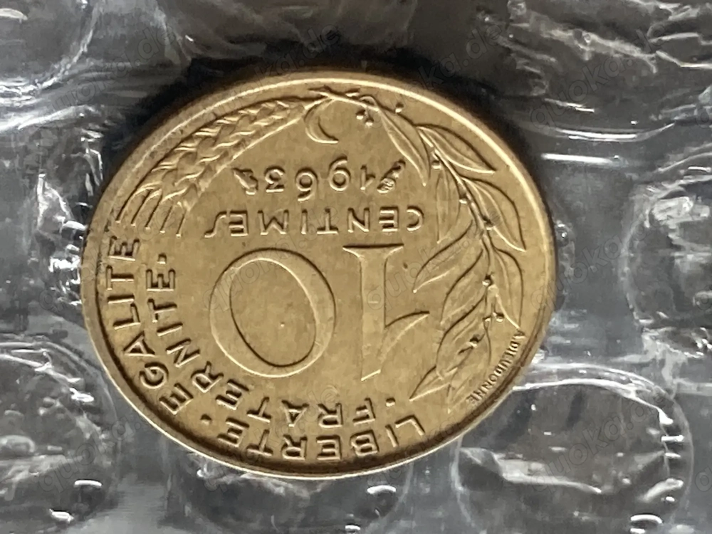 Münze Münzen Umlaufmünze Frankreich 10 Centimes 1963