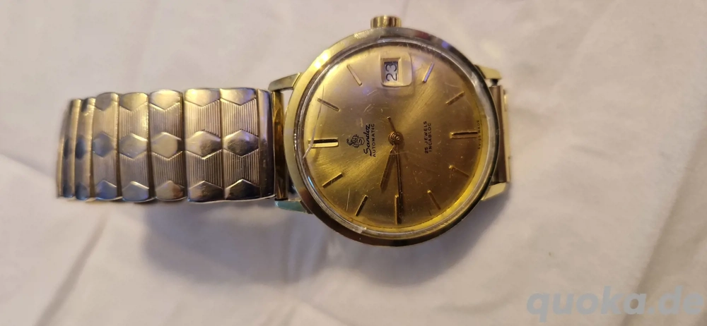 Goldene Schweizer automatische Armbanduhr 