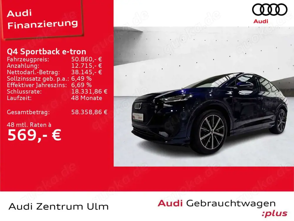 Audi Q4 e-tron Q4 Sportback 45 e-tron qu S-Line 20 AHK HuD PANO