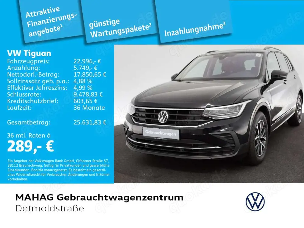 Volkswagen Tiguan 2.0 TDI Life AHK LED Navi ParkPilot AppCo