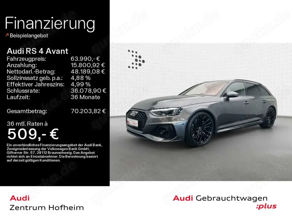 Audi RS4 *BO*HUD*Matrix*Virtual*Navi+*Sitzlüft