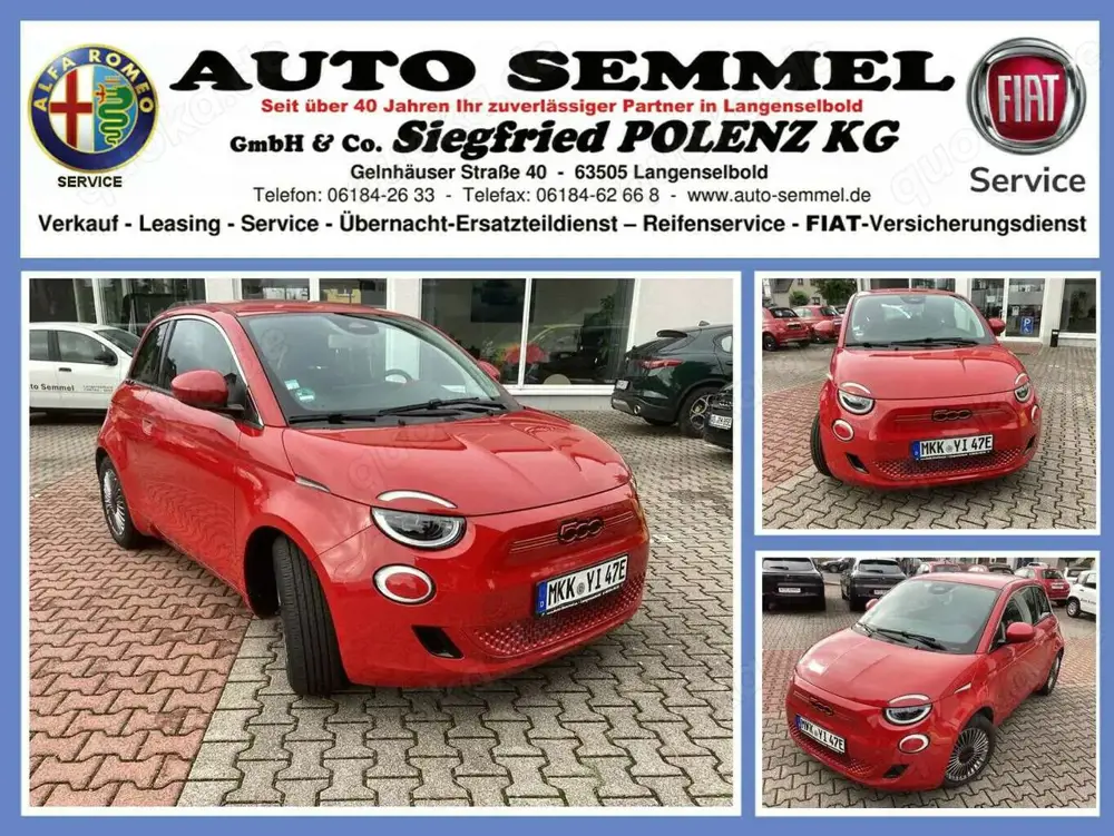 Fiat 500e RED 118PS 42kWh Voll-LED Sitzh.