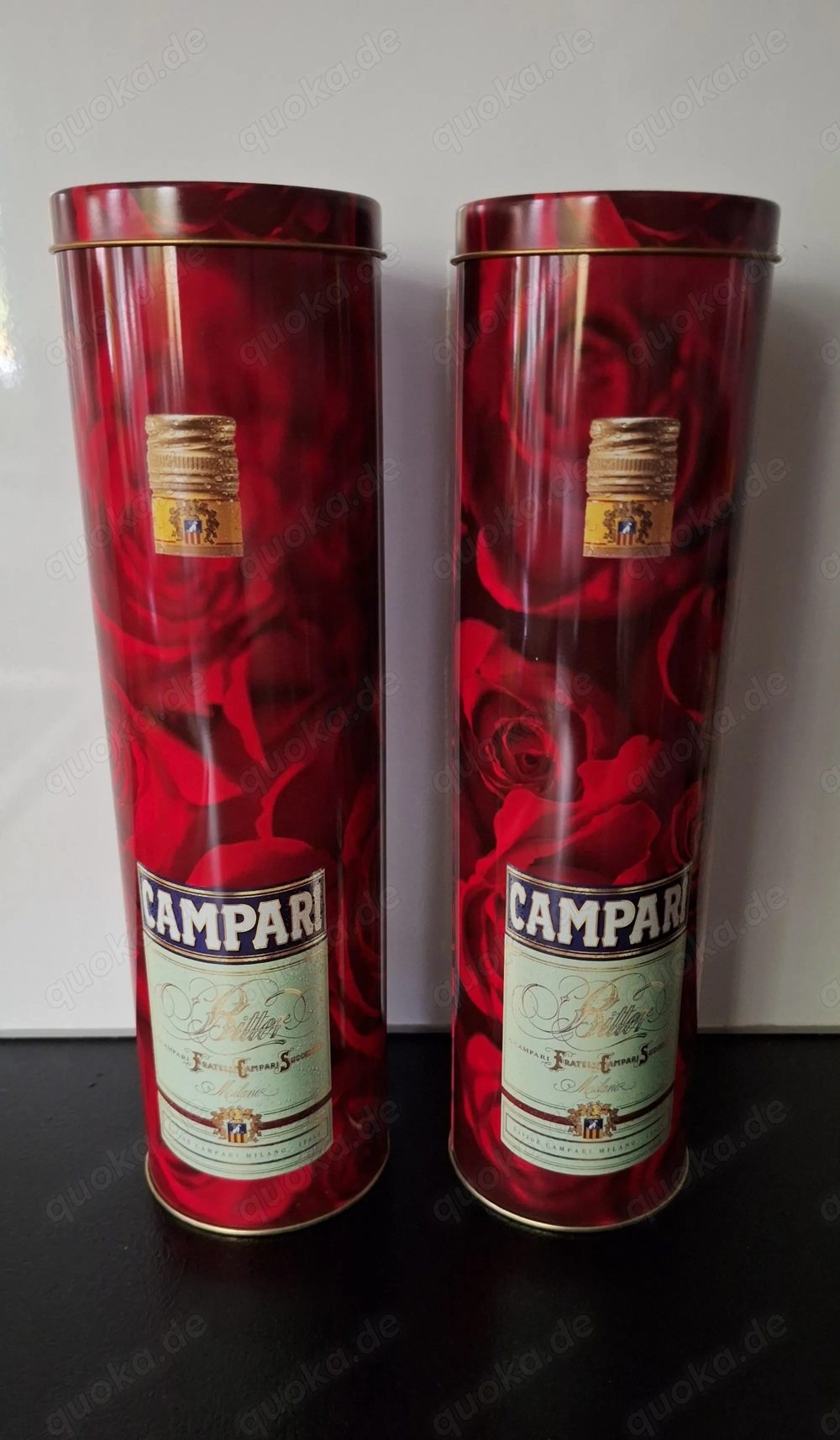 2 x Campari Geschenkdose mit Rosenmotiv
