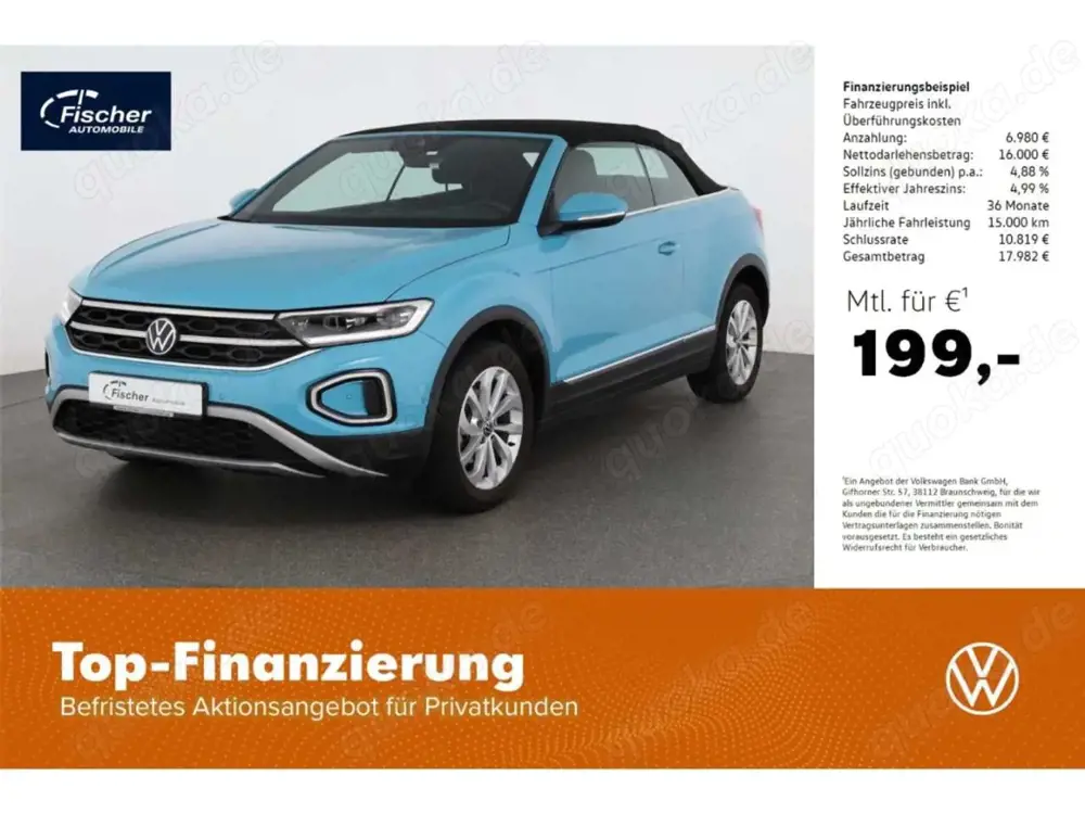 Volkswagen T-Roc Cabriolet 1.0 TSI Style 6-Gg. NAV/LED/RFK