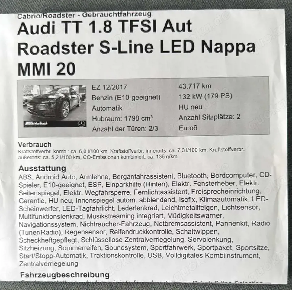 Audi TT Roadster 1.8 TFSI S tronic