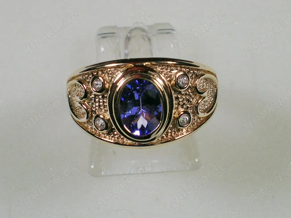 NEU: Ring Gr. 17,2 + 19 925 Silber verg. AAAA-Tansanit + Zirkon