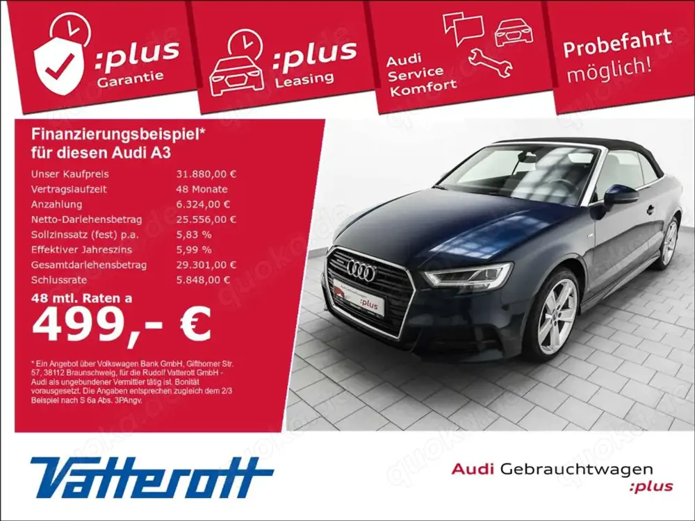 Audi A3 Cabriolet 40 TFSI quattro S line Navi LED SHZ