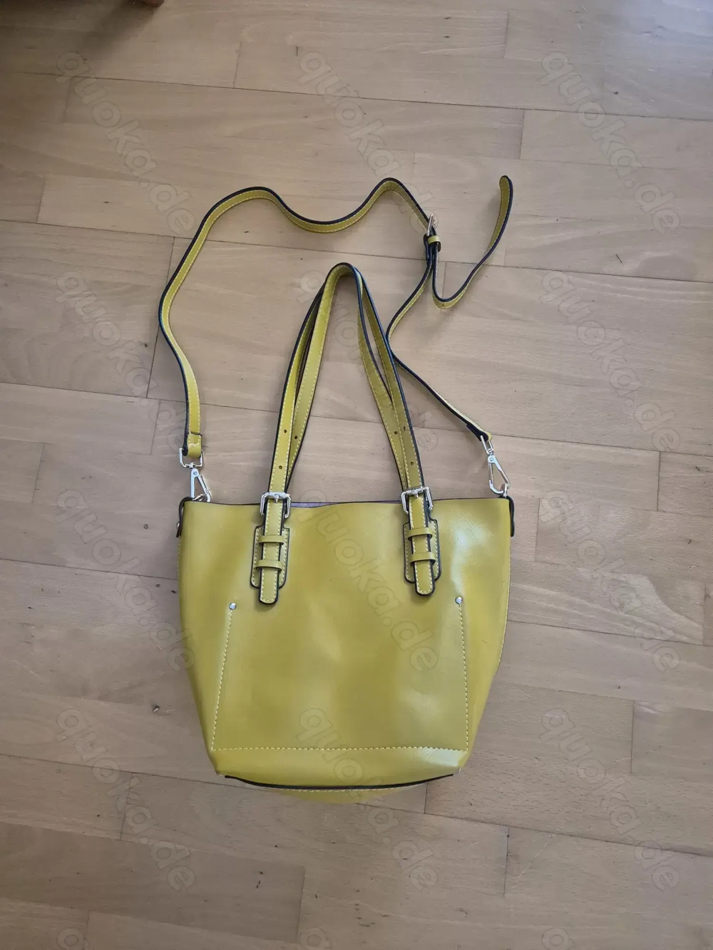 Außergewöhnliche Handtasche Tasche Leder senfgelb