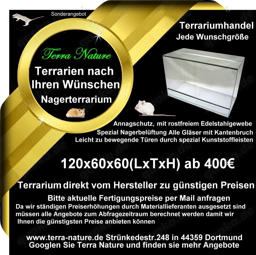 Nager- Terrarium 120x60x60cm Terrarien Käfig
