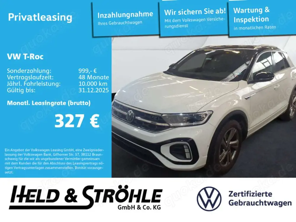 Volkswagen T-Roc R-LINE 1.5 TSI DSG LED+ NAV AHK KAM 17"
