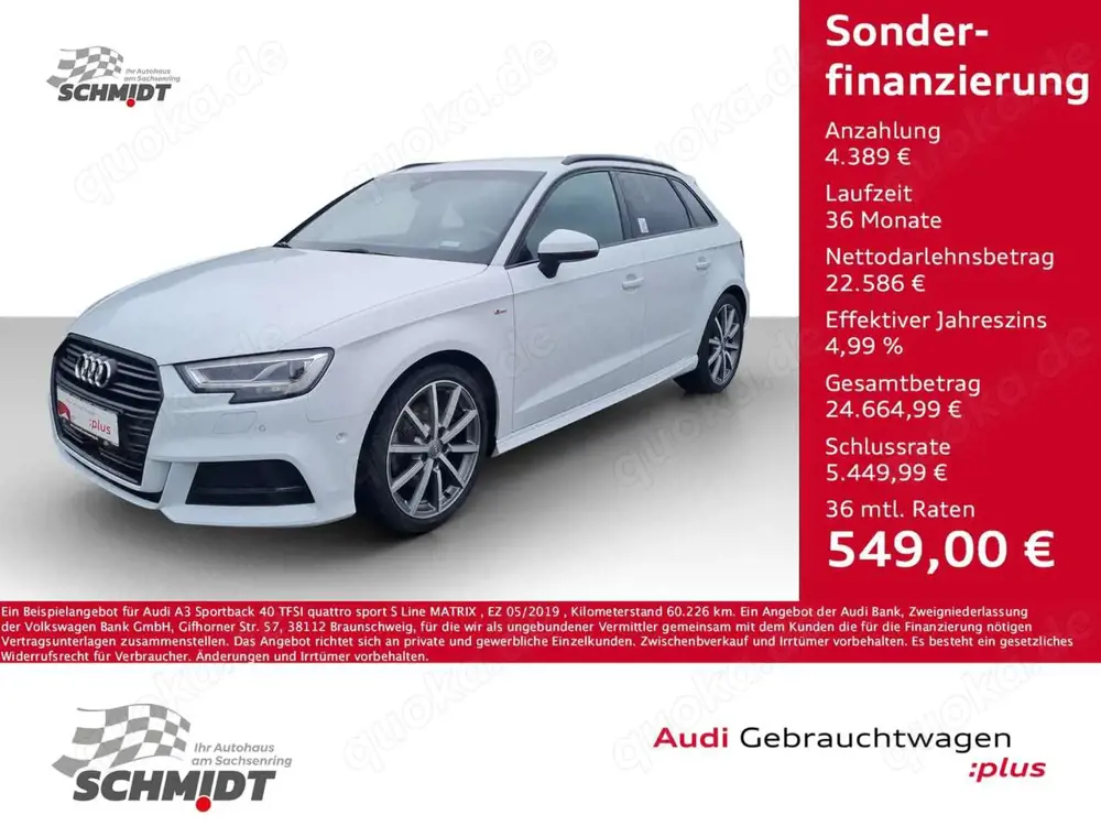 Audi A3 Sportback 40 TFSI quattro sport S Line MATRIX