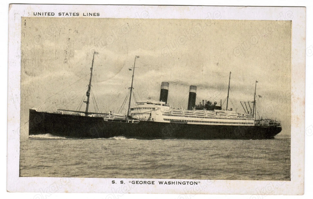 Die wertvollsten Postkarten der Welt: T106, T106a, T106b, Washington Dampfer