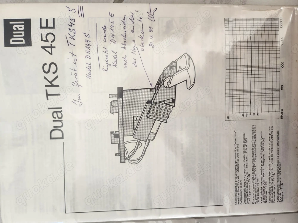 Plattenspieler der Marke "Dual" TKS 45E Plattenspieler der Marke "Dual" TKS 45E