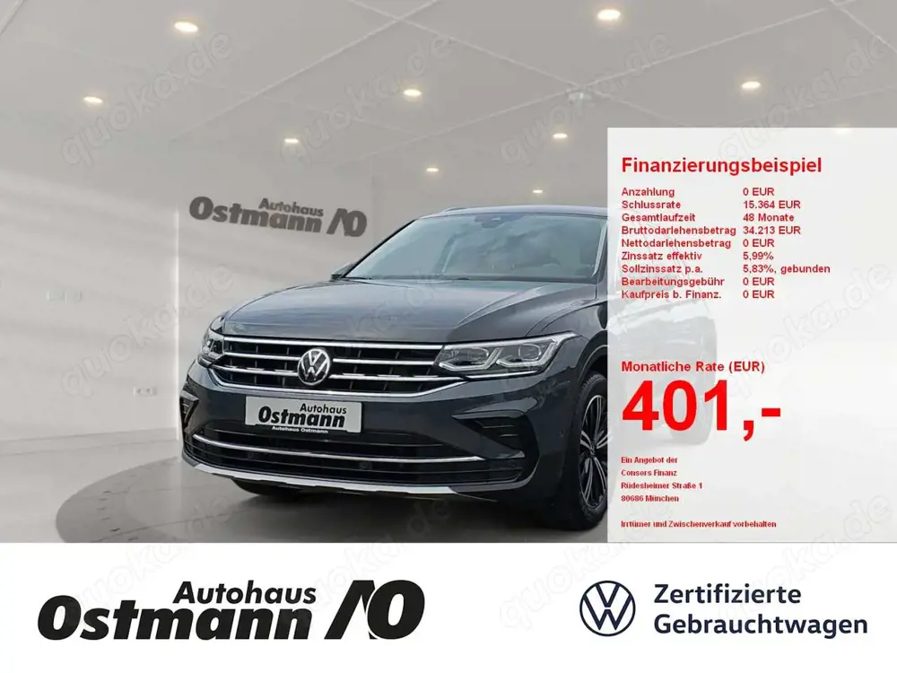 Volkswagen Tiguan 2.0 TDI BMT Elegance MATRIX PLA AHK ACC